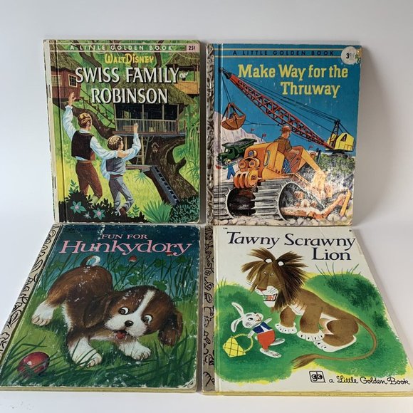 Little Golden Books Lot of 4 Vintage 1st “A” & Early Editions Hunkydory Robinson - Picture 1 of 12